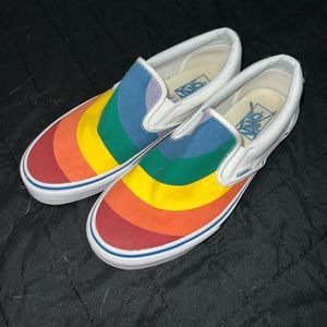 Customized Rainbow Slip On Vans!